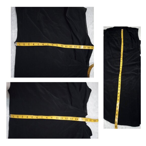 AllSaints 100% Silk Black Mayra Wrap Dress Knee Length  US Sz 10 - Picture 10 of 10